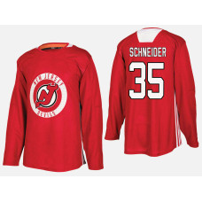 New Jersey Devils #35 Cory Schneider Home Player Practice Red Jersey