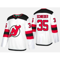 New Jersey Devils #35 Cory Schneider Road Authentic Player White Jersey