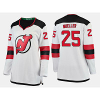 Women's New Jersey Devils #25 Mirco Mueller Road Breakaway Player Fanatics Branded White Jersey