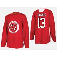 New Jersey Devils #13 Nico Hischier Home Player Practice Red Jersey New Jersey Devils #13 Nico Hischier Home Player Practice Red Jersey