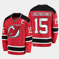 New Jersey Devils Jamie Langenbrunner #15 Home Retired Red Jersey - Men' s