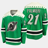 Men's New Jersey Devils Kyle Palmieri #21 2021 St. Patrick' s Day Green Jersey