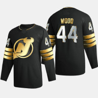 Men New Jersey Devils miles wood #44 2020-21 Golden Edition Limited Authentic Jersey - Black