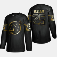 Men's New Jersey Devils Mirco Mueller #25 2019 Golden Edition Black Authentic Player Jersey