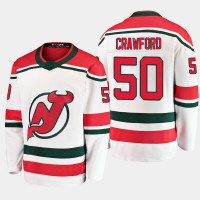 Men's New Jersey Devils Corey Crawford #50 Alternate 2020-21 Breakaway Player White Jersey
