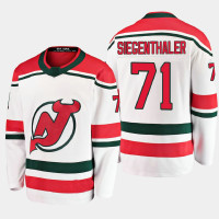 Men's New Jersey Devils Jonas Siegenthaler #71 Alternate 2021 White Jersey Men's New Jersey Devils Jonas Siegenthaler #71 Alternate 2021 White Jersey