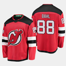 Men's New Jersey Devils Kevin Bahl #88 Home 2021 Red Jersey