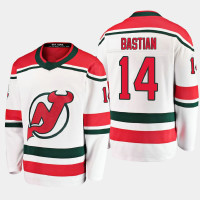 Men's New Jersey Devils Nathan Bastian #14 Alternate 2020-21 Breakaway Player White Jersey