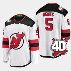 Simon Nemec New Jersey Devils Away 40th Anniversary White Jersey
