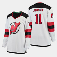 Women's New Jersey Devils Andreas Johnsson #11 2020-21 Away Breakaway Player White Jersey