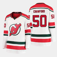 Women's New Jersey Devils Corey Crawford #50 2020-21 Alternate Breakaway Player White Jersey