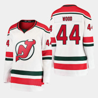 Women's New Jersey Devils Miles Wood #44 2019 Alternate Breakaway Player Jersey White Third Kit