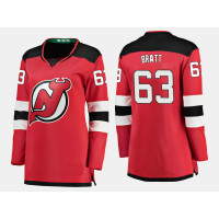 Women's New Jersey Devils #63 Jesper Bratt Home Breakaway Player Red Jersey